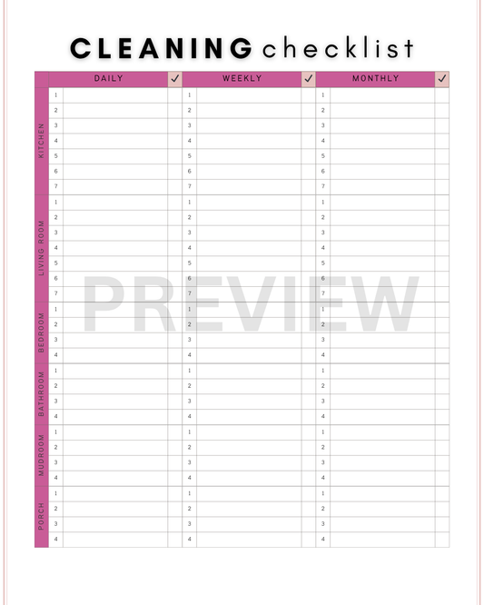 TYS - Cleaning Checklist