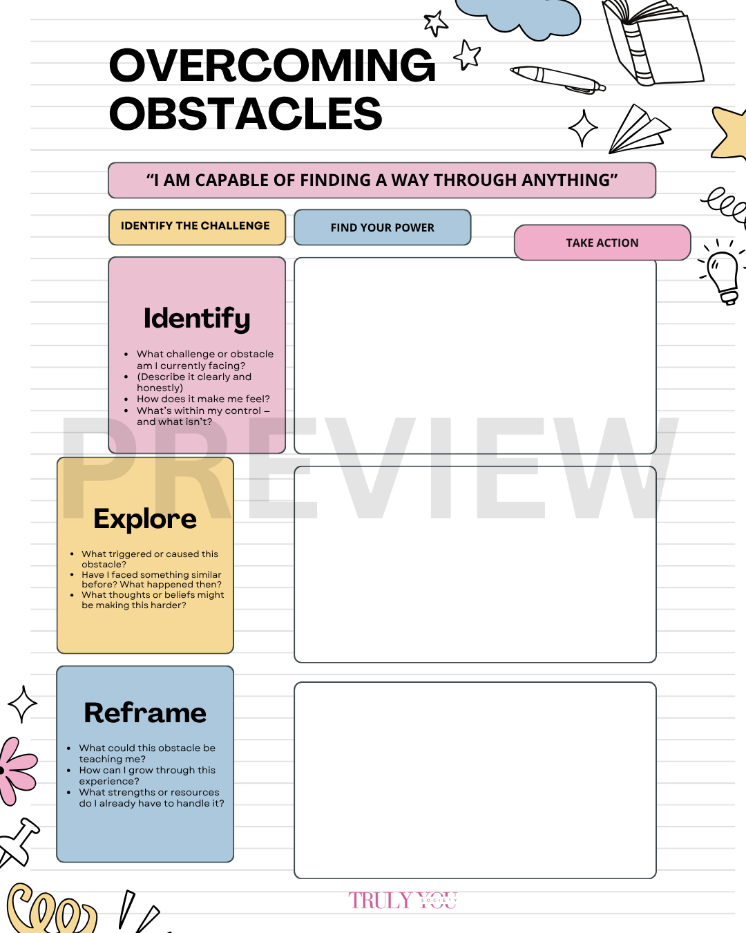 TYS - Overcoming Obstacles Worksheet