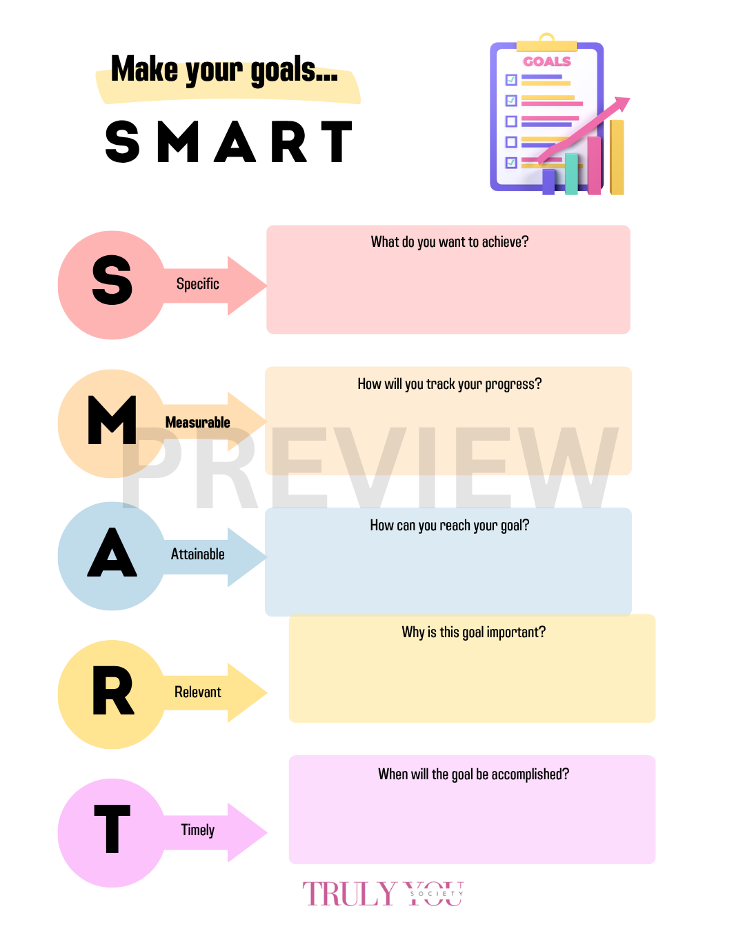 TYS - SMART Goals worksheet