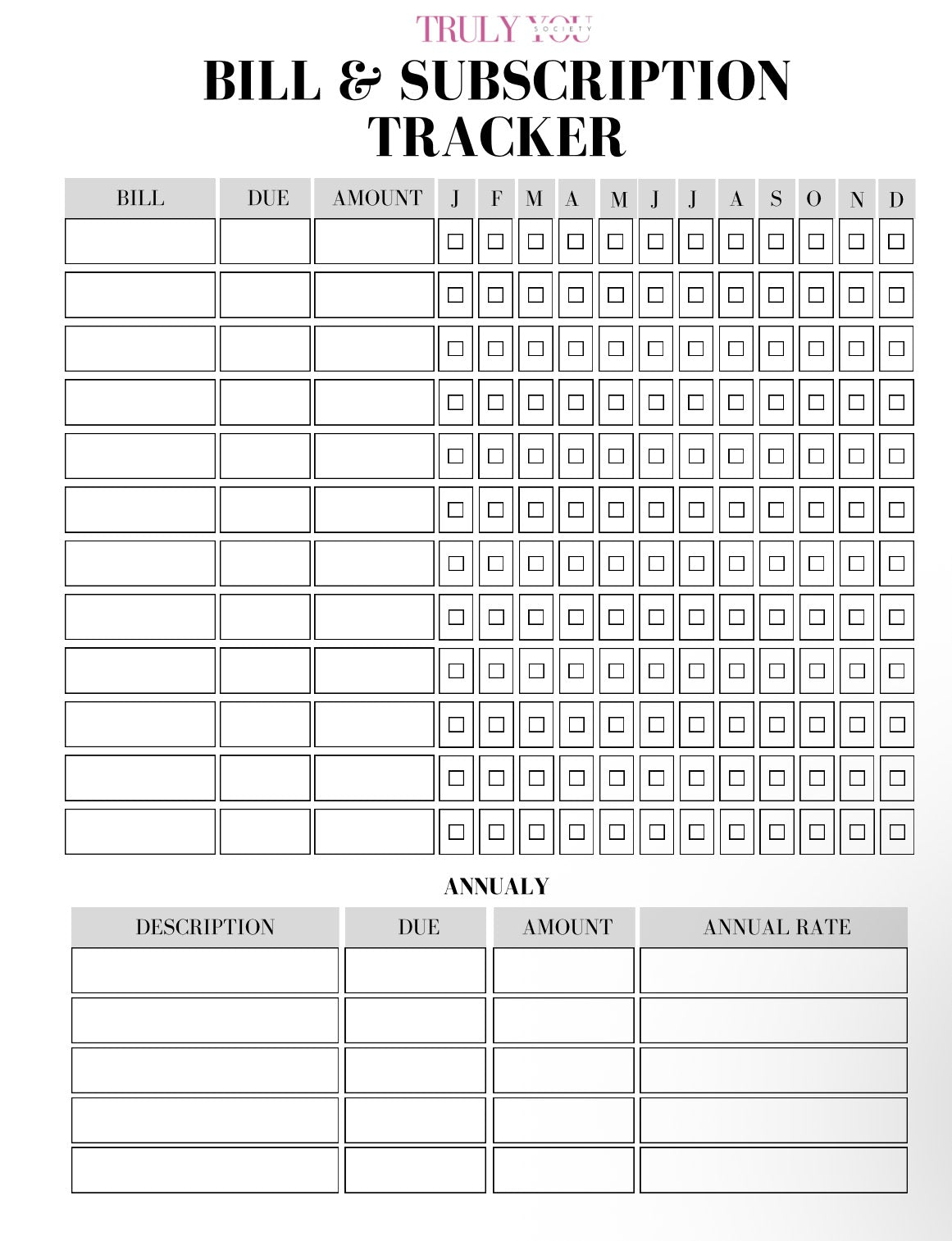 TYS - Bills & Subscription Tracker