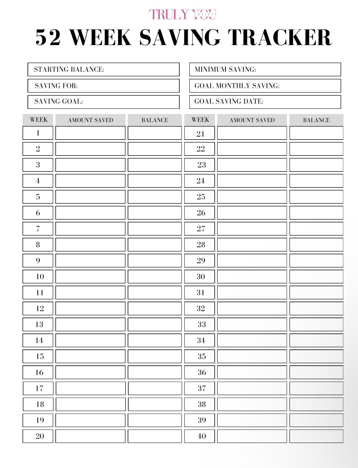 TYS - Savings Tracker